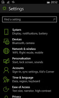 Windows Phone 10 Settings
